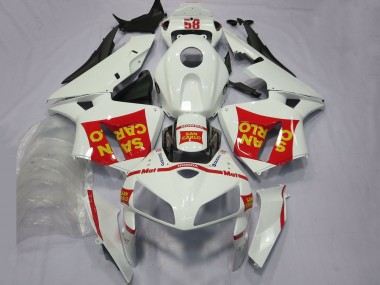 Preisgünstige Honda CBR600RR Motorrad Verkleidung 2005-2006 - Weiss Rot Gelb San Carlo 58