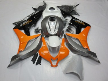 Preisgünstige Honda CBR600RR Motorrad Verkleidung 2007-2008 - Silber Orange Glanzendes Schwarz