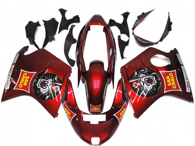 Preisgünstige Honda CBR1100XX Blackbird Motorrad Verkleidung 1996-2007 - Rot Gelb San Carlo