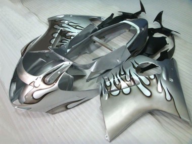 Preisgünstige Honda CBR1100XX Blackbird Motorrad Verkleidung 1996-2007 - Silber Schwarz Flamme