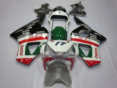 Preisgünstige Honda CBR954RR Motorrad Verkleidung 2002-2003 - Weiss Rot Grun Glanzendes Schwarz CRR Castrol