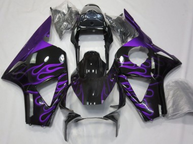 Preisgünstige Honda CBR954RR Motorrad Verkleidung 2002-2003 - Glanzendes Schwarz Lila Flamme