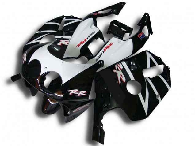 Preisgünstige Honda CBR250RR Motorrad Verkleidung 1990-1998 - Glanzendes Schwarz Weiss RR