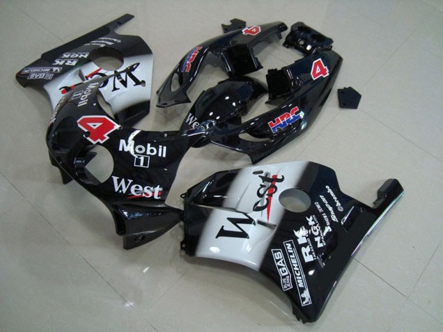 Preisgünstige Honda CBR250RR Motorrad Verkleidung 1990-1998 - Glanzendes Schwarz Weiss West Mobil