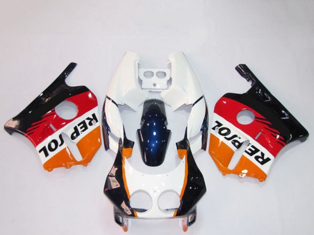 Preisgünstige Honda CBR250RR Motorrad Verkleidung 1990-1998 - Orange Weiss Rot Glanzendes Schwarz Repsol