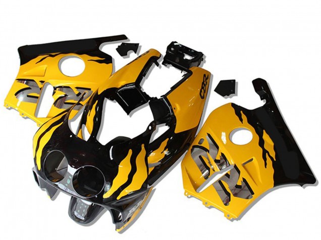 Preisgünstige Honda CBR250RR Motorrad Verkleidung 1990-1998 - Gelb Glanzendes Schwarz RR