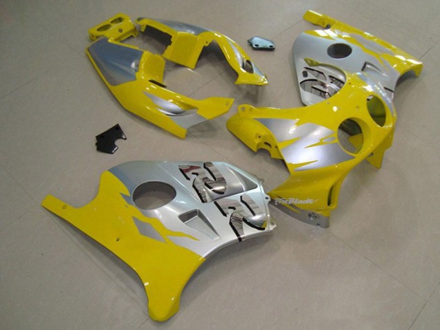 Preisgünstige Honda CBR250RR Motorrad Verkleidung 1990-1998 - Silber Gelb