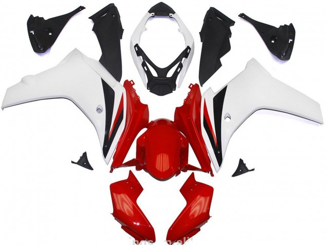 Preisgünstige Honda CBR600F Abs Motorrad Verkleidungen 2011-2013 - Weiss Rot Glanzendes Schwarz