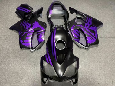 Preisgünstige Honda CBR600 F4i Motorrad Verkleidung 2001-2003 - Lila Matt Schwarz Schadel