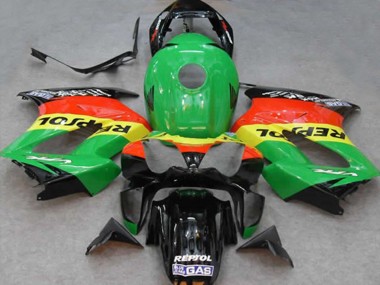 Preisgünstige Honda VFR 800 Motorrad Verkleidung 2002-2013 - Grun Gelb Rot Schwarz Repsol