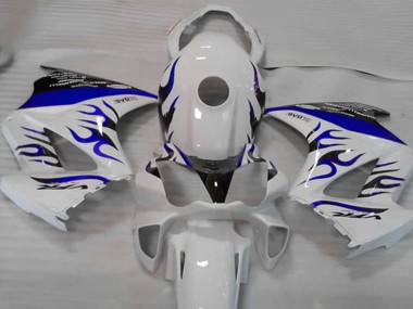 Preisgünstige Honda VFR 800 Motorrad Verkleidung 2002-2013 - Weiss Blau Flamme