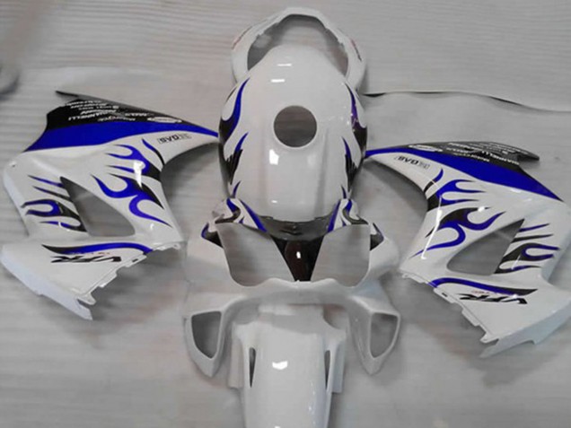 Preisgünstige Honda VFR 800 Motorrad Verkleidung 2002-2013 - Weiss Blau Flamme