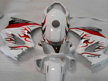 Preisgünstige Honda VFR 800 Motorrad Verkleidung 2002-2013 - Weiss Rot Flamme