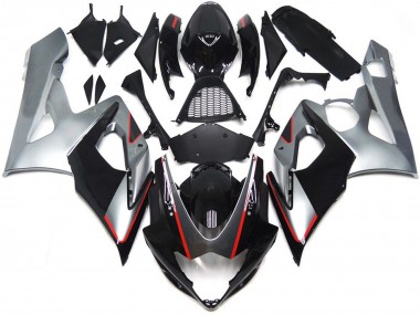 Preisgünstige Suzuki GSXR 1000 Motorrad Verkleidung 2005-2006 - Glanzendes Schwarz Silber Rot