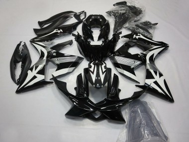 Preisgünstige Suzuki GSXR 1000 Motorrad Verkleidung 2009-2016 - Glanzendes Schwarz und Weiss