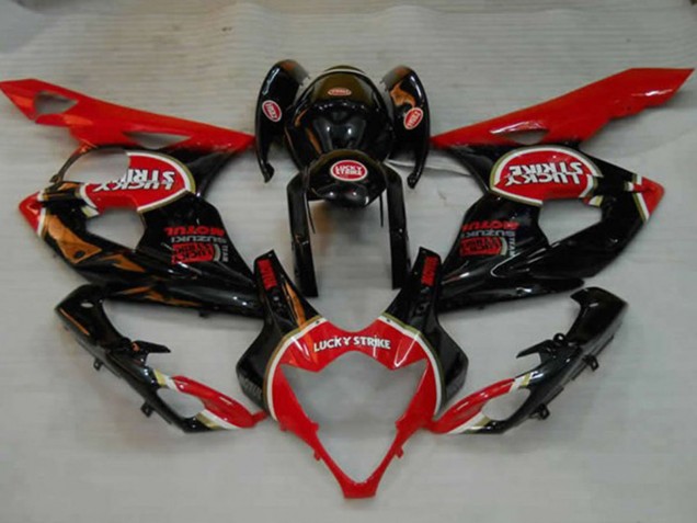 Preisgünstige Suzuki GSXR 1000 Motorrad Verkleidung 2005-2006 - Glanzendes Schwarz Rot Weiss Lucky Strike