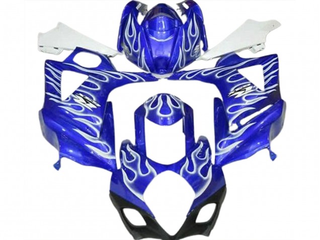 Preisgünstige Suzuki GSXR 1000 Motorrad Verkleidung 2007-2008 - Blau Weiss Flamme