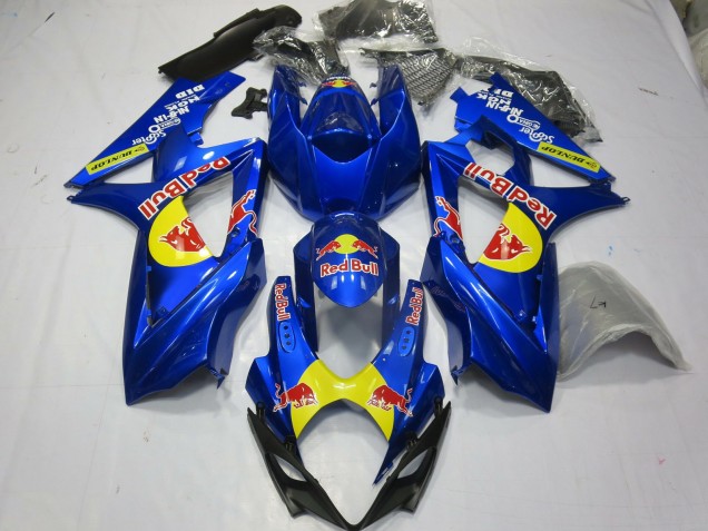 Preisgünstige Suzuki GSXR 1000 Motorrad Verkleidung 2007-2008 - Blau Gelb Red Bull