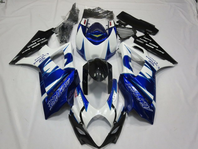Preisgünstige Suzuki GSXR 1000 Motorrad Verkleidung 2007-2008 - Weiss Blau Schwarz Corona Alstare