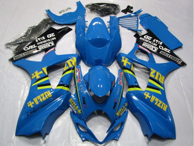 Preisgünstige Suzuki GSXR 1000 Motorrad Verkleidung 2007-2008 - Blau Gold Schwarz Rizla