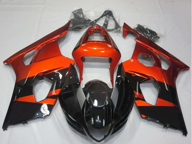 Preisgünstige Suzuki GSXR 1000 Motorrad Verkleidung 2003-2004 - Burnt Orange Glanzendes Schwarz