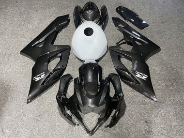 Preisgünstige Suzuki GSXR 1000 Motorrad Verkleidung 2005-2006 - Carbonfaser Stil Glanzendes Weiss