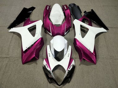 Preisgünstige Suzuki GSXR 1000 Motorrad Verkleidung 2007-2008 - Weiss Rosa Schwarz