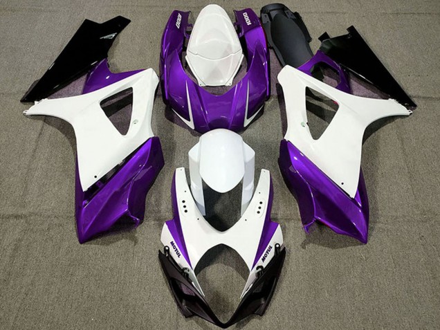 Preisgünstige Suzuki GSXR 1000 Motorrad Verkleidung 2007-2008 - Weiss Lila Schwarz