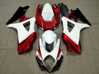 Preisgünstige Suzuki GSXR 1000 Motorrad Verkleidung 2007-2008 - Weiss Rot Schwarz