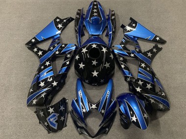 Preisgünstige Suzuki GSXR 1000 Motorrad Verkleidung 2007-2008 - Blau Glanzendes Schwarz Stern