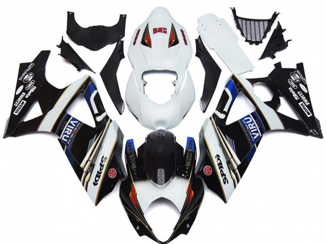 Preisgünstige Suzuki GSXR 1000 Motorrad Verkleidung 2007-2008 - Weiss Blau Rot Schwarz Viru