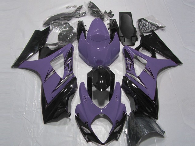 Preisgünstige Suzuki GSXR 1000 Motorrad Verkleidung 2007-2008 - Dunkel Lila Glanzendes Schwarz