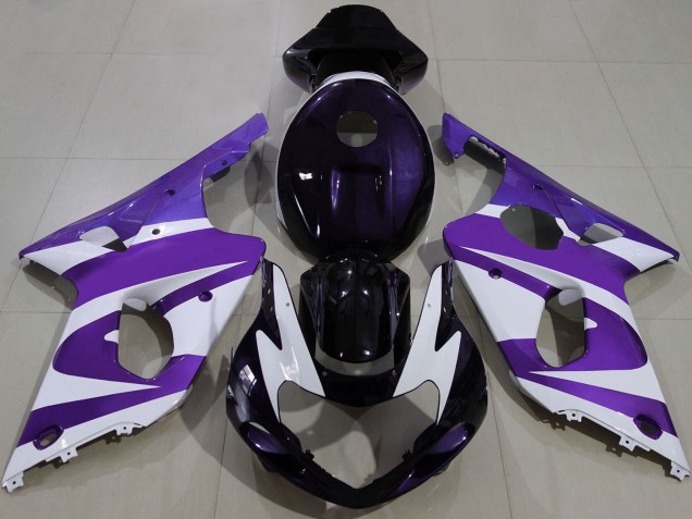 Preisgünstige Suzuki GSXR 1000 Motorrad Verkleidung 2000-2002 - Lila Weiss Schwarz