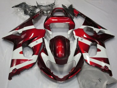 Preisgünstige Suzuki GSXR 1000 Motorrad Verkleidung 2000-2002 - Weiss Rot