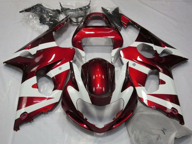 Preisgünstige Suzuki GSXR 1000 Motorrad Verkleidung 2000-2002 - Weiss Rot