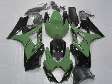 Preisgünstige Suzuki GSXR 1000 Motorrad Verkleidung 2007-2008 - Wald Grun Glanzendes Schwarz
