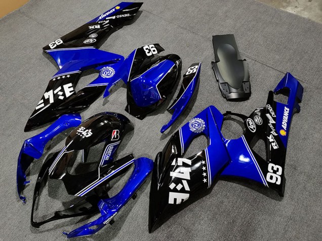 Preisgünstige Suzuki GSXR 1000 Motorrad Verkleidung 2005-2006 - Blau Glanzendes Schwarz Weiss
