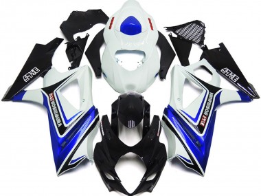 Preisgünstige Suzuki GSXR 1000 Motorrad Verkleidung 2007-2008 - Weiss Blau Schwarz OEM Stil
