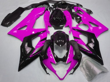 Preisgünstige Suzuki GSXR 1000 Motorrad Verkleidung 2005-2006 - Rosa Glanzendes Schwarz