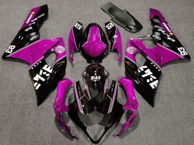 Preisgünstige Suzuki GSXR 1000 Motorrad Verkleidung 2005-2006 - Rosa Glanzendes Schwarz Weiss