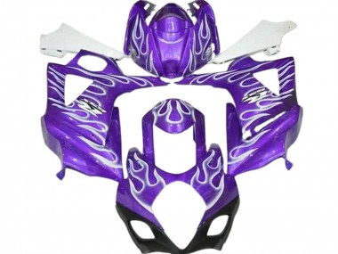 Preisgünstige Suzuki GSXR 1000 Motorrad Verkleidung 2007-2008 - Lila Weiss Flamme