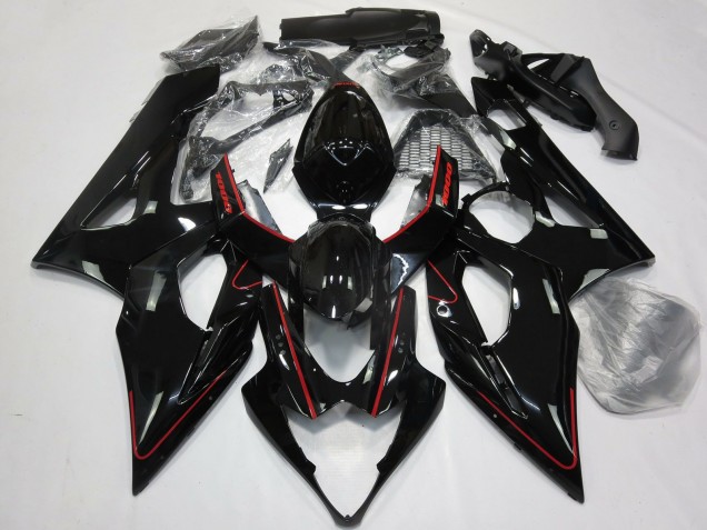 Preisgünstige Suzuki GSXR 1000 Motorrad Verkleidung 2005-2006 - Glanzendes Schwarz Rot