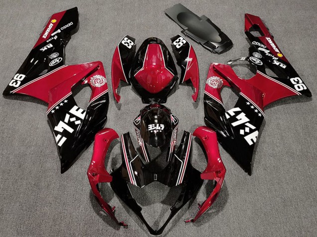 Preisgünstige Suzuki GSXR 1000 Motorrad Verkleidung 2005-2006 - Rot Glanzendes Schwarz Weiss