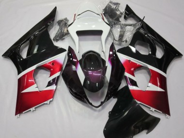 Preisgünstige Suzuki GSXR 1000 Motorrad Verkleidung 2003-2004 - Rot Weiss Glanzendes Schwarz