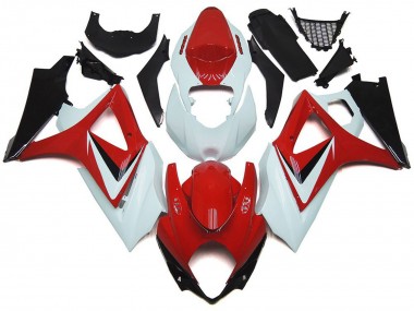 Preisgünstige Suzuki GSXR 1000 Motorrad Verkleidung 2007-2008 - Weiss Rot Schwarz OEM Stil