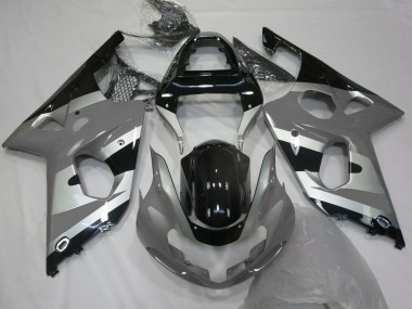 Preisgünstige Suzuki GSXR 1000 Motorrad Verkleidung 2000-2002 - Grau Silber Glanzendes Schwarz OEM Stil
