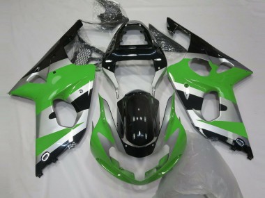Preisgünstige Suzuki GSXR 1000 Motorrad Verkleidung 2000-2002 - Grun Silber Glanzendes Schwarz OEM Stil