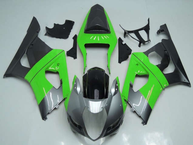 Preisgünstige Suzuki GSXR 1000 Motorrad Verkleidung 2003-2004 - Grun Silber Schwarz