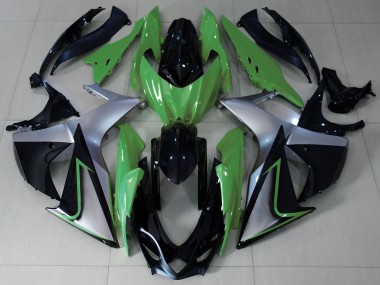 Preisgünstige Suzuki GSXR 1000 Motorrad Verkleidung 2009-2016 - Grun Silber Schwarz