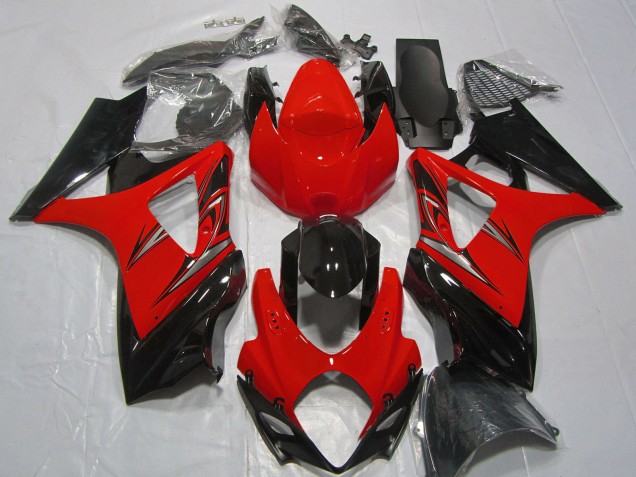 Preisgünstige Suzuki GSXR 1000 Motorrad Verkleidung 2007-2008 - Rot Glanzendes Schwarz